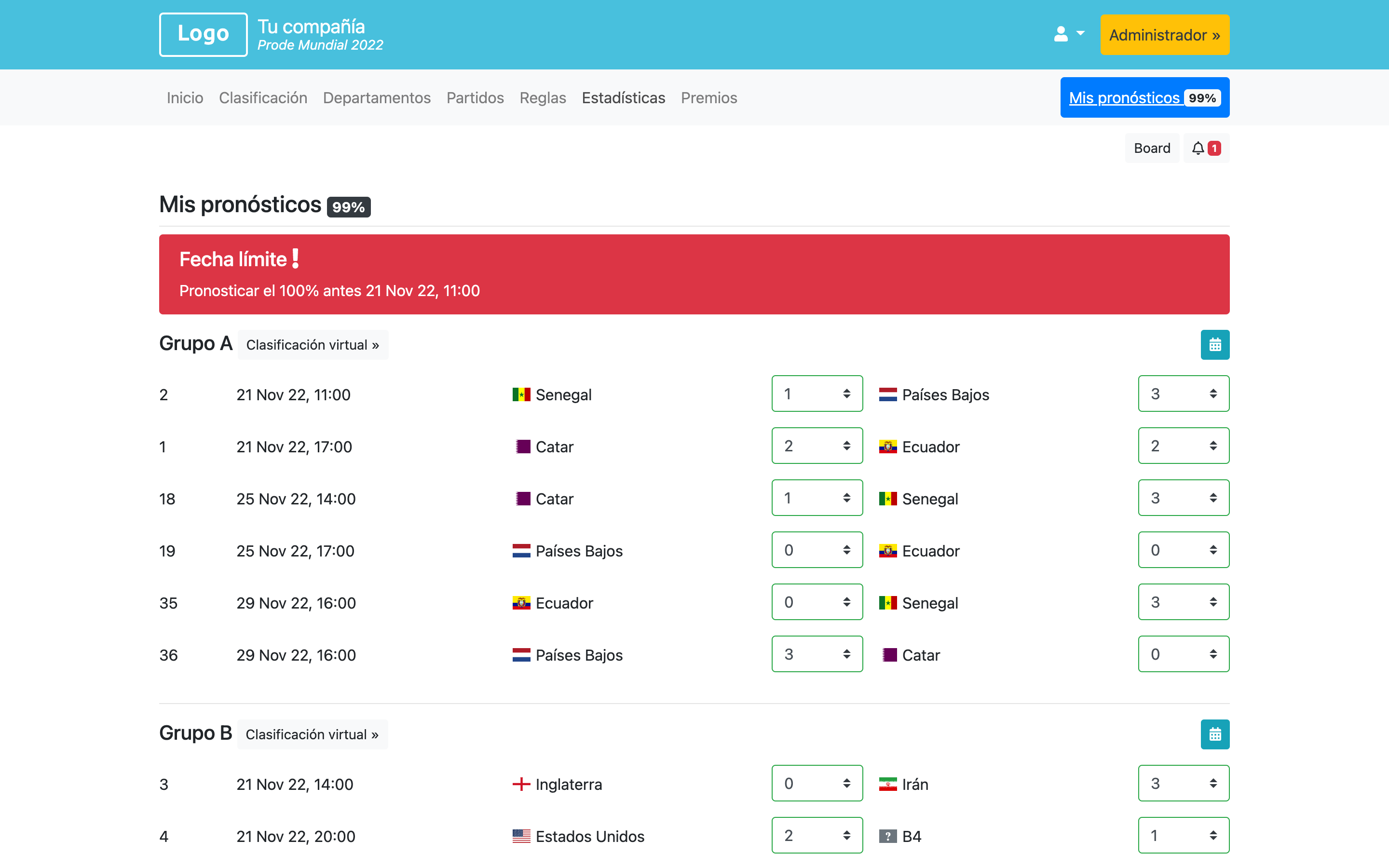 Prode Copa Mundial 2022 - Copa América 2024