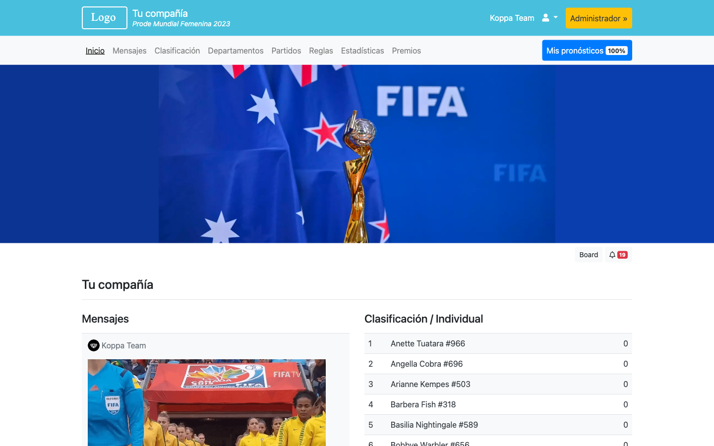 Prode Mundial Femenina 2023 - Copa Mundial Femenina 2023